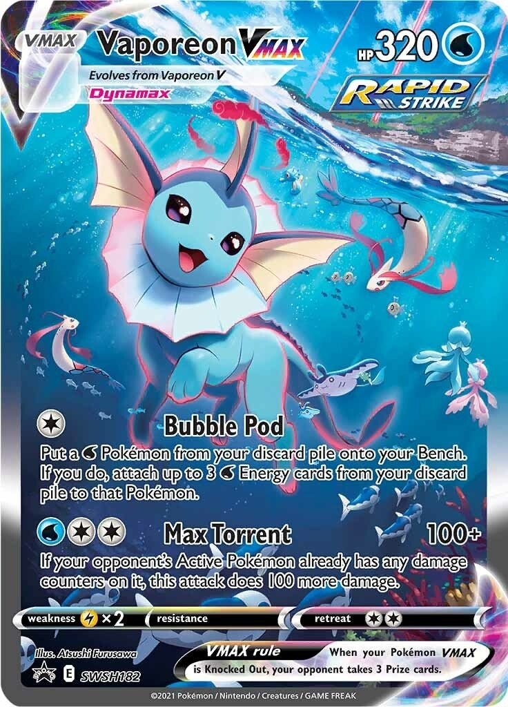 Vaporeon VMAX - SWSH182 (SWSH182) (Holofoil) [SWSH: Sword & Shield Promo Cards]