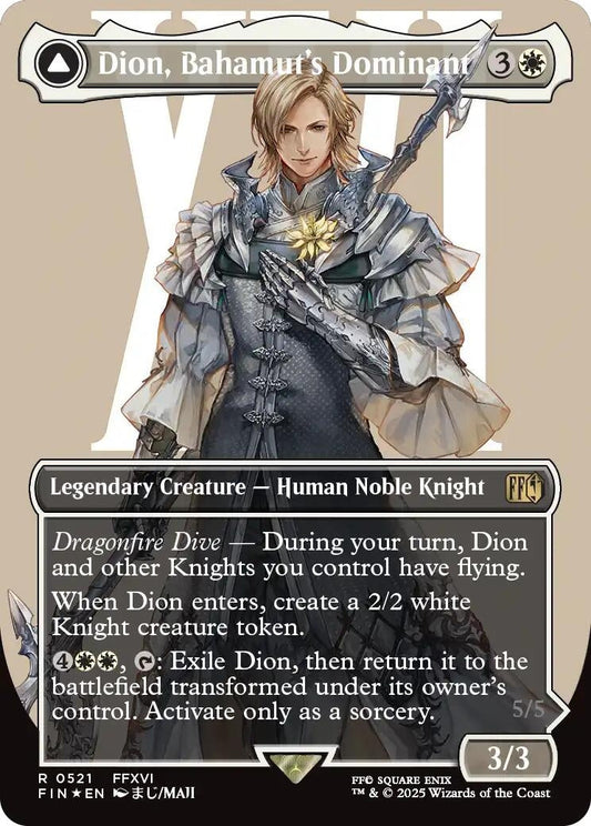 Dion. Bahamut's Dominant (Borderless) (Surge Foil) (521) (Foil) [FINAL FANTASY]