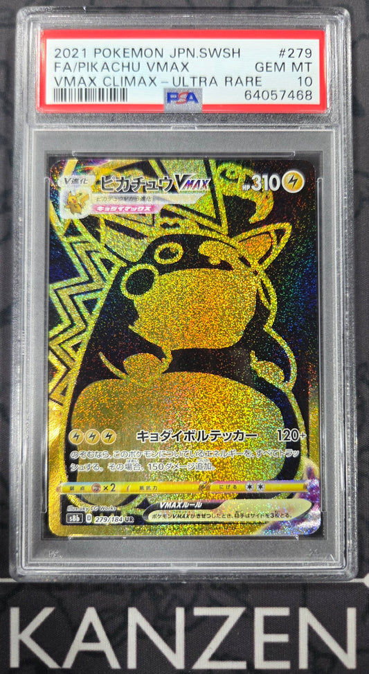 PSA 10 - Pikachu VMAX - VMAX Climax - #279 - 64057468 - Japanese